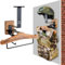 BOOSTEADY Tactical Gear Wall Mount, Solid Wood & Heavy Duty Steel Helmet Rack Stand, Multipurpose Motorcycle Helmet Holder for Police, Military, Football, Cycling Suit
