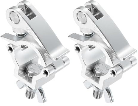 sourcing map Light Truss Clamps, Aluminum Alloy Stage Lighting Pipe O Clamp for 1.26-1.38inch OD Tube Max Load 165Lb Single Buckle, 2Pcs