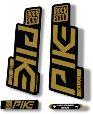 Adesivo di ricambio per forcella compatibile con Rock Shox Pike Select serie 2020 oro (opaco)