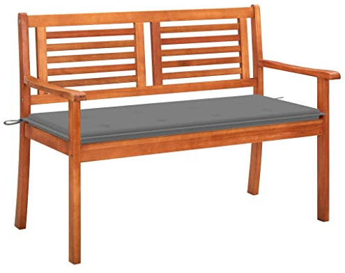 Somanki 2-Sitzer-Gartenbank mit Auflage 120 cm Massivholz Eukalyptus, Terrassenmöbel, Wetterfeste Bank, Outdoor Bank, Parkbank, Garten Banken, Deko Bank, Gartenmöbel - 3060970