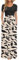 AUSELILY Maxi Dress for Women - Summer Casual Long Dresses for Ladies with Pockets XL Apricot Black Leaves