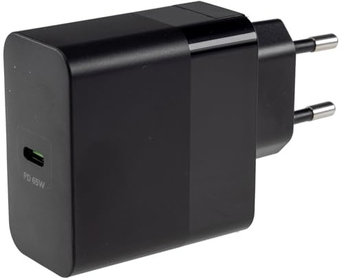 ChiliTec 65Watt Ladegerät PD Stecker-Netzteil mit USB-C Schnellladegerät 110-240V 65W Stecker-Netzteil zu Laden und Betrieb von Tablet Smartphone Kopfhörer Akku Leuchten Schwarz