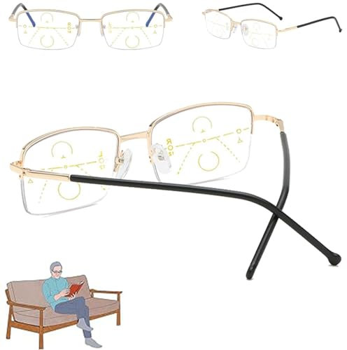 nexoptrics brille,Sherum Intelli Readers,Sherum Intellireaders, Selbst Einstellbare Brille,Multifokale Lesebrille,Brille Für Nah Und Fern,Progressive Lesebrille,Titan-gleitsichtbrille Für Fern- Und