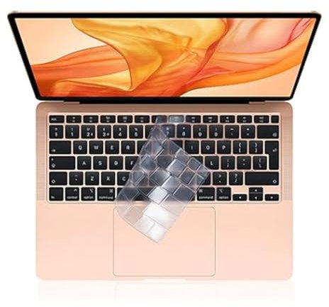 Keyboard Cover compatible for 2021 2020 M1 Macbook Air 13 inch A2337 A2179 with Retina Display & Touch ID, EU Layout Ultra Thin Protector Skin, TPU Clear
