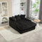 MOBETTRES Modernes Cord-Schlafsofa Cloud Couch mit 3 weichen Kissen, bequemes Einzelsitz-Bodensofa für Wohnzimmer Wohnung Büro (Schwarz)