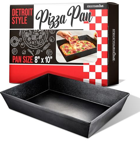 Stock Your Home Pizzablech im Detroit-Stil, 20,3 x 25,4 cm, antihaftbeschichtet, tiefe Aluminiumpfanne für Focaccia, sizilianisches Brot, Brownies und Pizza im Chicago-Stil