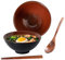 Ceraozmus Ramen Schüssel Keramik - 1200ml - 20 cm -Mit Löffel und Essstäbchen for Ramen Soup Pho Udon Asian Noodles,Large Noodle Bowls (Braune Glasur)