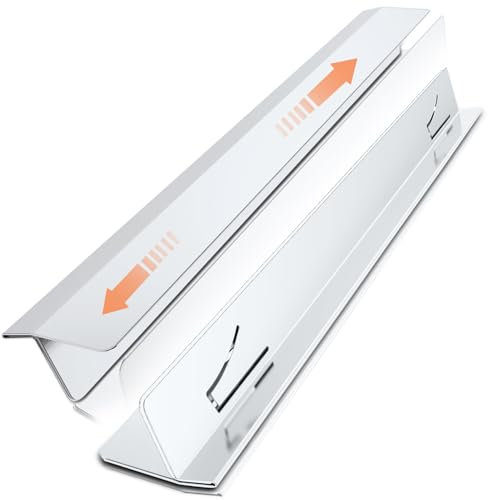 2Pack Kitchen Stove Counter Gap Covers, Stainless Steel Cooker Gap Filler, T Shape Gap Cover, Cooktop Trim Kit, Stove Gap Guards, Oven Gap Filler, Heat Resistant Protect Stove Gap Filler (White)