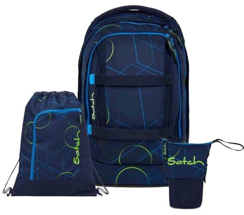 Satch Pack Pencil Slider Light Edition Schulrucksack Set 3tlg. inkl. Sportbeutel (Blue Tech)