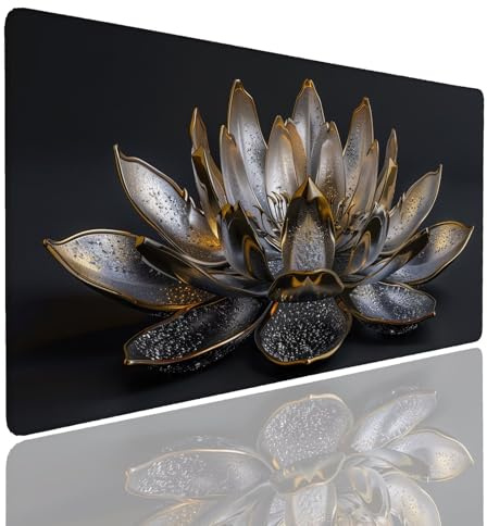 Alfombrilla de Ratón 1400x800x4mm Alfombrilla Ratón XXL Gaming Tapete Protector Escritorio Impermeable Antideslizante, Mousepad Grande Desk Mat, Tapete Rato, Mouse Pad Alfombra Raton Gaming Silver (2)