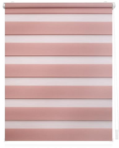 Lichtblick Doppelrollo Blickdicht ohne Bohren Altrosa 120 cm x 150 cm (B x L)