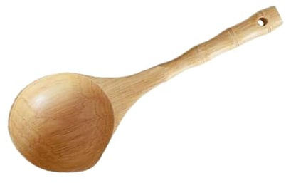 Ronyme Louche en Bois pour Sauna et SPA, Cuillère à Eau en Bois Massif avec Manche Long, Accessoire pour Pierre Chaudes, Bain et Hammam, Design Naturel et Épuré, Multi-Usages