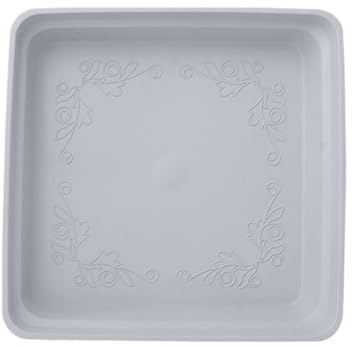 birene Untersetzer für Blumentöpfe Quadratische Untersetzer for Blumentöpfe aus Kunststoff, Tropfschalen for drinnen und draußen(Gray,XXL)