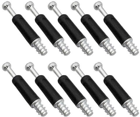 10 piezas de conectores excéntricos para muebles, tacos metálicos con tornillos de conexión de plástico para reparación de armarios y estanterías