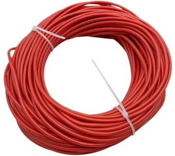 Cavo elettrico in silicone morbido resistente al calore 1-100M 8 10 12 14 16 18 20 22 24 26 28 30 AWG Rosso 5M Colore nero(Red,5M_28AWG-0.08MM2)