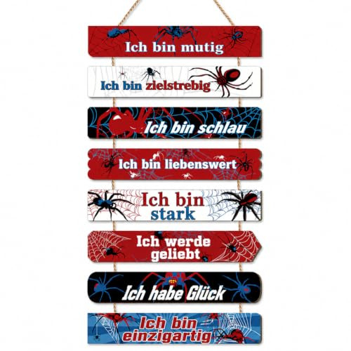 Cunegra Spider Kinderzimmer Deko Junge, Wanddeko Kinderzimmer mit Spruch, Inspirierende Zitate Wandbild Schilder mit Sprüchen, Spider Zimmer Deko Jungs