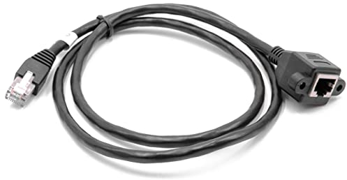 vhbw Câble d'extension LAN Ethernet Cat6 Rallonge RJ45 mâle vers femelle RJ 45 1m avec trous de vis de montage sur panneau; noir