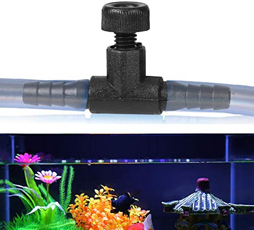 20 Stücke Aquarium Luftventil Schwarz ABS Aquarium T Stecker Aquarium Luftschlauch Stecker 3 Way Schläuche Volumen Luftstromregelventil für Aquarium Aquarium