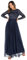 Maya Deluxe Women's Maya Deluxe Women's Maya Embellished Long Sleeve Maxi Bridesmaid Dress, Navy, 14 UK