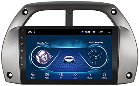 Android 9.1 Autoradio Navigationsgeräte für Toyota Rav4 2001–2006, 22,9 cm Touch-Display, unterstützt Audio und Anrufe, WLAN, 1G + 16G-Quad-Core.