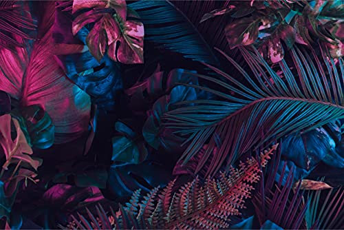 Muralo Selbstklebende Vlies Fototapete Monster Farn Blätter Tapete Natur Pflanzen Flora Dschungel Wohnzimmer Schlafzimmer Wandbilder XXL Wand Br. 208 cm x Hö. 146 cm