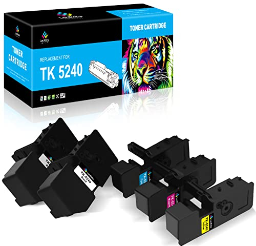 LeciRoba TK-5240 für Kyocera Toner TK5240 für Kyocera Ecosys P5026cdn Kyocera Ecosys P5026cdw , Kyocera Ecosys M5526cdn Kyocera Ecosys M5526cdw (5-Pack,2Schwarz/1Cyan/1Magenta/1Gelb)