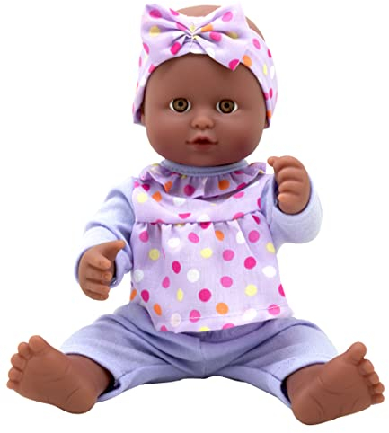 Dollsword Classic von Peterkin, Baby-Emily-Puppe, 25 cm, Deluxe-Badepuppe mit abnehmbarem Outfit und Kopfband, Puppen und Zubehör, ab 10 Monaten