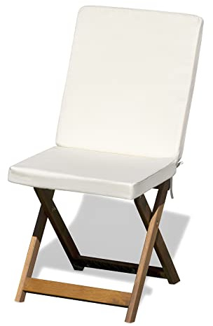 PARAMAISON Cuscino con Schienale Sedia da Esterno Cook, Imbottitura 5 cm, Pieghevole, Sfoderabile, Antigraffio, con Laccetti, Universale Copri Sedia Giardino, 45x90 Cm