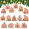 Weihnachten Lebkuchenhaus Ornament Lebkuchenhaus Dekorationen für Weihnachten Holz hängende Weihnachtsschmuck Baumschmuck Xmas bemaltes Holz Haus Anhänger für Urlaub Weihnachtsbaum Dekor