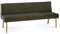 moebel-eins Loran Polsterbank/Küchenbank ohne Armlehnen, Material Massivholz Eiche, Stoffbezug in 2 Farben erhältlich, 240 cm, Olivgrün