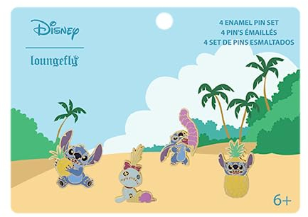 Loungefly - Stitch Pin Set - Lilo And Stitch Emaille-Nadeln - Amazon-Exklusiv - Niedliche Brosche Zum Sammeln - Für Rucksäcke & Taschen - Geschenkidee - Offizielle Handelswaren - Movies Fans