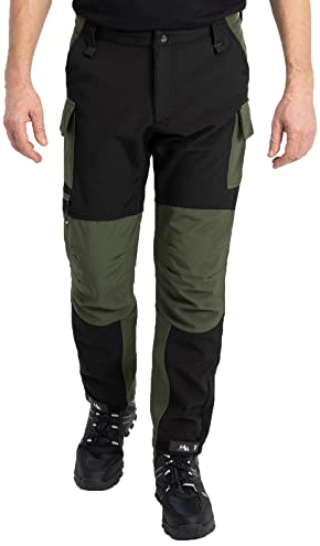 Rock Creek Herren Softshell Hose Cargohose Outdoorhose Wanderhose Herrenhose Wasserdicht Skihose Arbeitshose Winterhose Trekkinghose H-310 Dunkelgrün 3XL