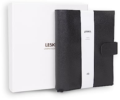 Ringbuch A5 Planer aus veganem Leder - undatierter Wochenplaner, To Do Planer, Personal Organizer - Journal Buch, Budget Planner, Bullet Journal, Terminplaner [GOLD Metall-Binder-Mechanismen]