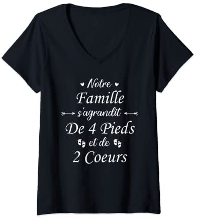 Femme Humour bébés enceinte Jumelles Annonce Grossesse Jumeaux T-Shirt avec Col en V