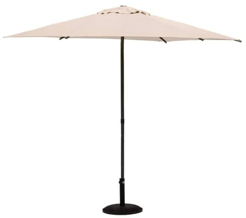 Hespéride - Parasol Droit Soya Blé - D2,7m - Haute Protection UV, Toile Amovible Déperlante et Orientable - Structure en Acier Traité Antirouille