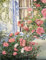 SULISO Peinture par Numéro Fleur Adulte avec Pinceaux et Acryliques Bricolage Peintures Kits pour Adultes Enfants Seniors Débutant,Sans Cadre 40x50cm Rose Devant la Fenêtre