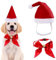 Haustier Weihnachtsmütze,Hunde Katzen Kostüm Zubehör Set,Haustier Stirnband mit Haustier Krawatten und Glocken,Weihnachts Outfit Geschenk für Welpen Kleine Katzen Hunde Haustiere