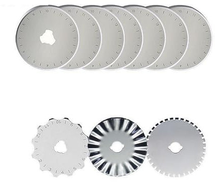 Vleant Ersatzklingen für Rollschneider, verschiedene Formen, 45 mm, langlebig, vielseitig einsetzbar, für Quilten, Scrapbooking, Nähen, Kunsthandwerk, 10 Stück