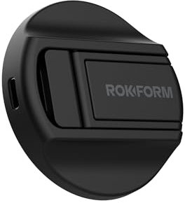 Rokform - Magnetic wireless charger with support for wireless charging, includes USB-C to USB-C cable (Black)