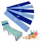 growell Handtuchbänder (6er-Pack) – Stretch-Strandtuch-Clips für Strandkreuzfahrt, Poolstühle, Lounge-Handtuchhalter, elastisch, Kreuzfahrtschiff-Essentials (Blau und Himmelblau)