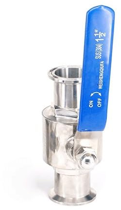 Robinet À Bille Sanitaire en Acier Inoxydable 304, Virole À Trois Pinces OD 25mm 50.5mm 64mm for Journal Intime 1 Pièce (Size : 25x50.5mm Ferrule OD)