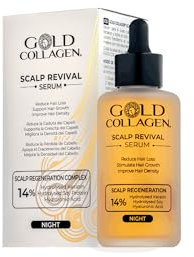 GOLD COLLAGEN® Scalp Revival Haarserum für die Nacht zum Wachstum und gegen Haarausfall, mit Hyaluronsäure und natürlichen Extrakten, feuchtigkeitsspendende Behandlung mit Keratin, trockenes