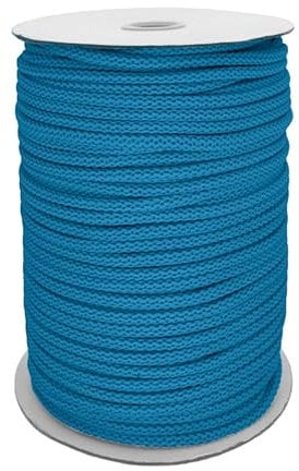 Polyester-Schnur 100m Kordel Seil Bekleidungskordel Makrameeschnur weiche Häkelbindung Ø ca. 6mm, Farbe:146 - aqua