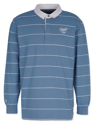 Honesty Rules Unisex Hemd Rugby aus Bio-Baumwolle, Aegean-Blue, Gr. L