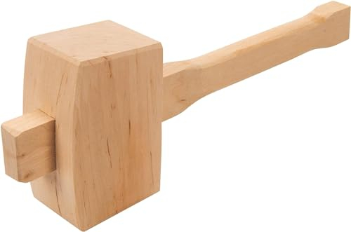 Dunnet Tools Mazza da falegname in legno di faggio, grande, martello professionale per falegnami, martello per la lavorazione del legno per scalpelli