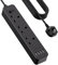 JSVER Extension Lead with USB Slots, 5M Power Strip 3250W 13A with 3Way and 4 USB Smart Charging Ports Desk Power Socket with Switch for Home Travel-Black