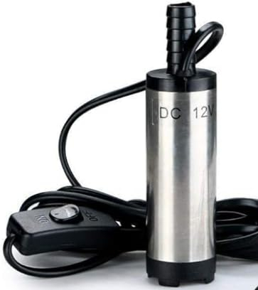 CHRI Edelstahl Wasserpumpe 12v 38mm, Dieselpumpe mit Zigarettenanzünder, Herausnehmbarem Filter, 3m Kabel + PVC Transparenter Schlauch,für Auto Diesel Öl Heizöl Wasser