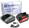 Trade-Shop Set 2 in 1: batteria agli ioni di litio 28 V/2000 mAh + caricatore con USB compatibile con AEG Milwaukee M28, M28B, M28BX, MC28V, M28B, M28BX, MC 28