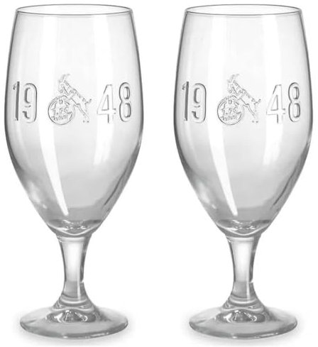 1. FC Köln Glas - Relief - Schnapsglas | Pilstulpe | Weizenbierglas | Bierkrug | Trinkglas ItemShape Biertulpe 2er Set