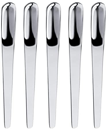 Lot de 5 cuillères à café plates en acier inoxydable pour amateurs de café